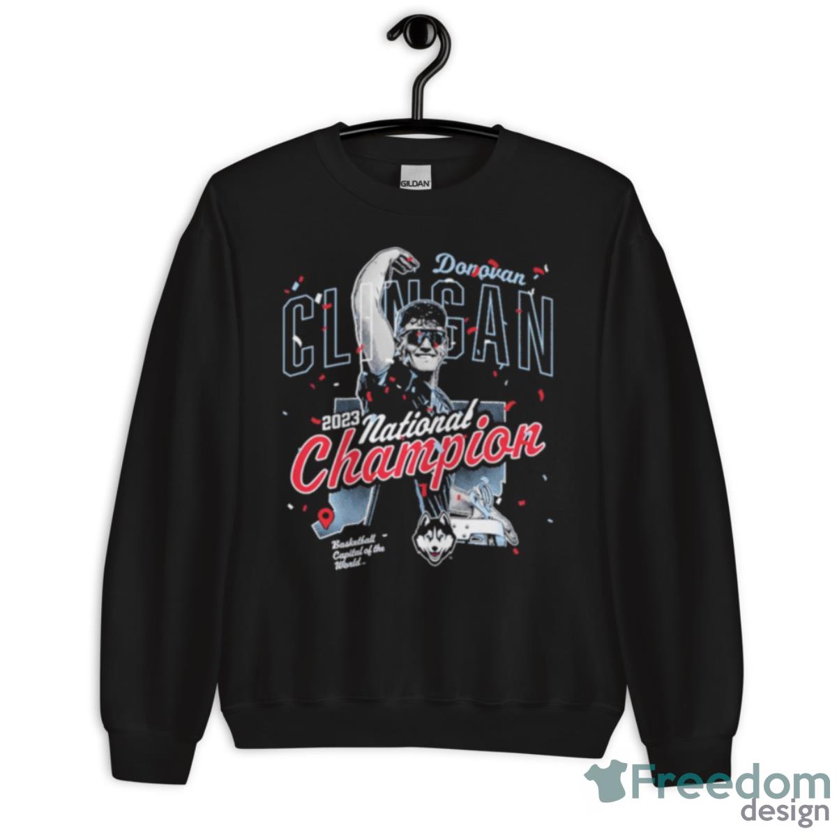 Donovan Clingan UConn Huskies 2023 National Champion Shirt - Unisex Crewneck Sweatshirt
