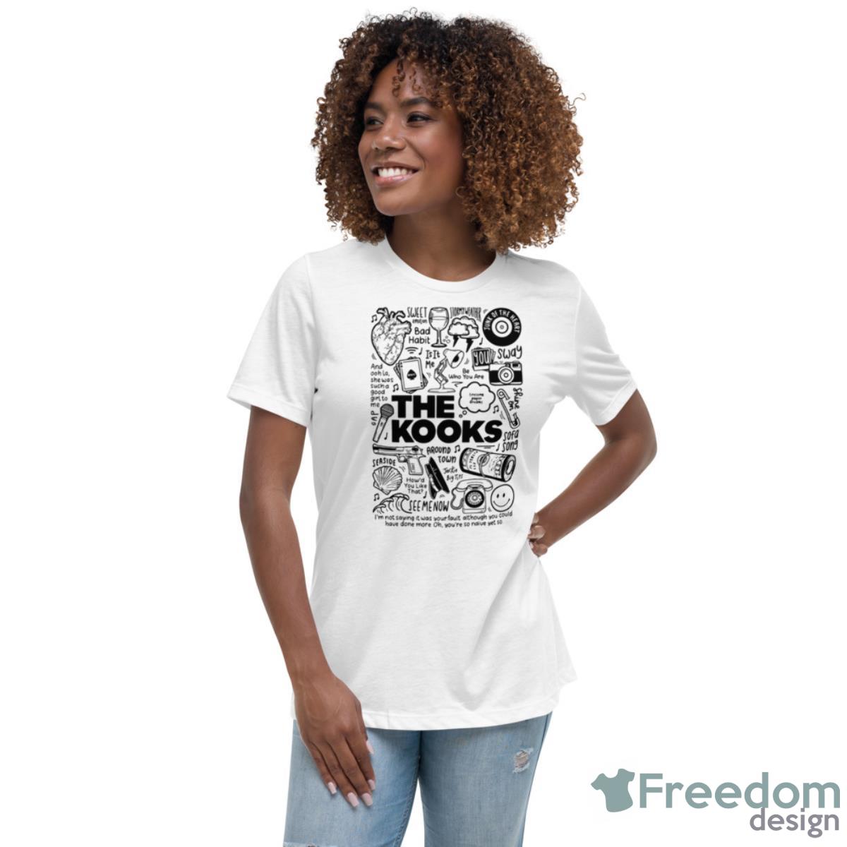Doodles Of The Kooks Shirt - Womens Relaxed Short Sleeve Jersey Tee Doodles Of The Kooks Shirt - Womens Relaxed Short Sleeve Jersey Tee