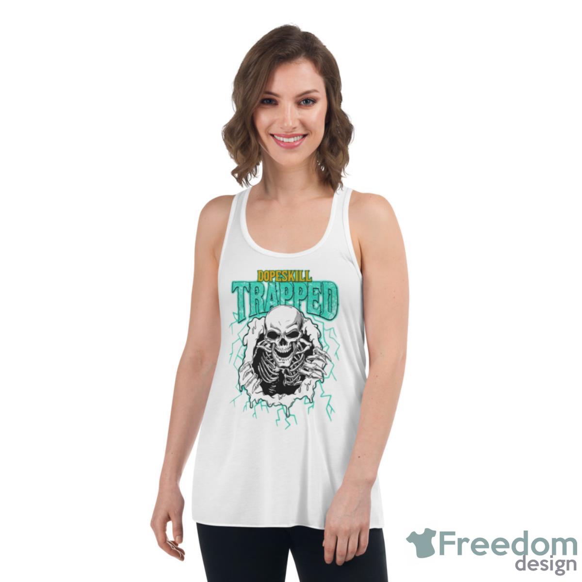 Dopeskill New Emerald Trapped Halloween Skull Shirt - Womens Flowy Racerback Tank Dopeskill New Emerald Trapped Halloween Skull Shirt - Womens Flowy Racerback Tank