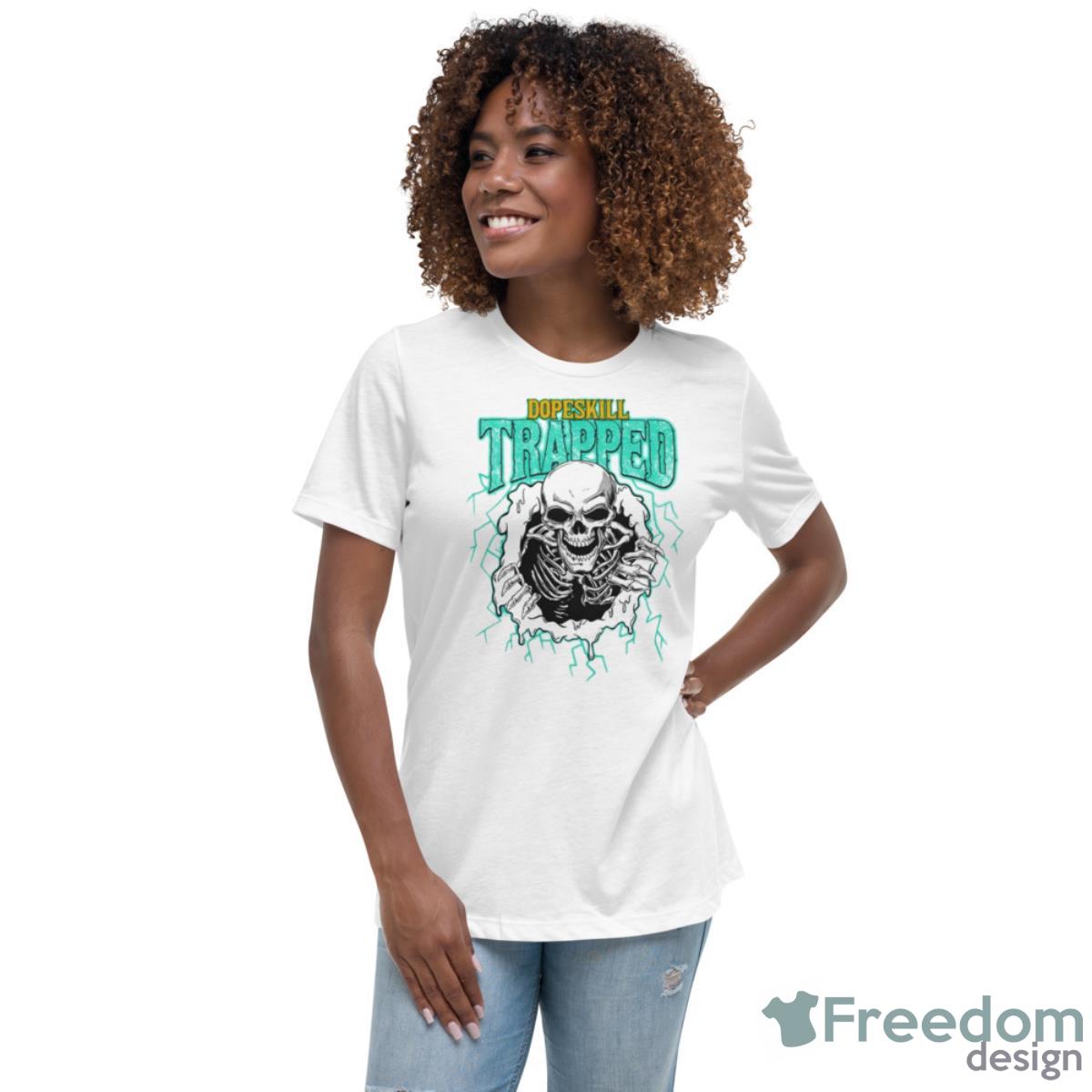 Dopeskill New Emerald Trapped Halloween Skull Shirt - Womens Relaxed Short Sleeve Jersey Tee Dopeskill New Emerald Trapped Halloween Skull Shirt - Womens Relaxed Short Sleeve Jersey Tee