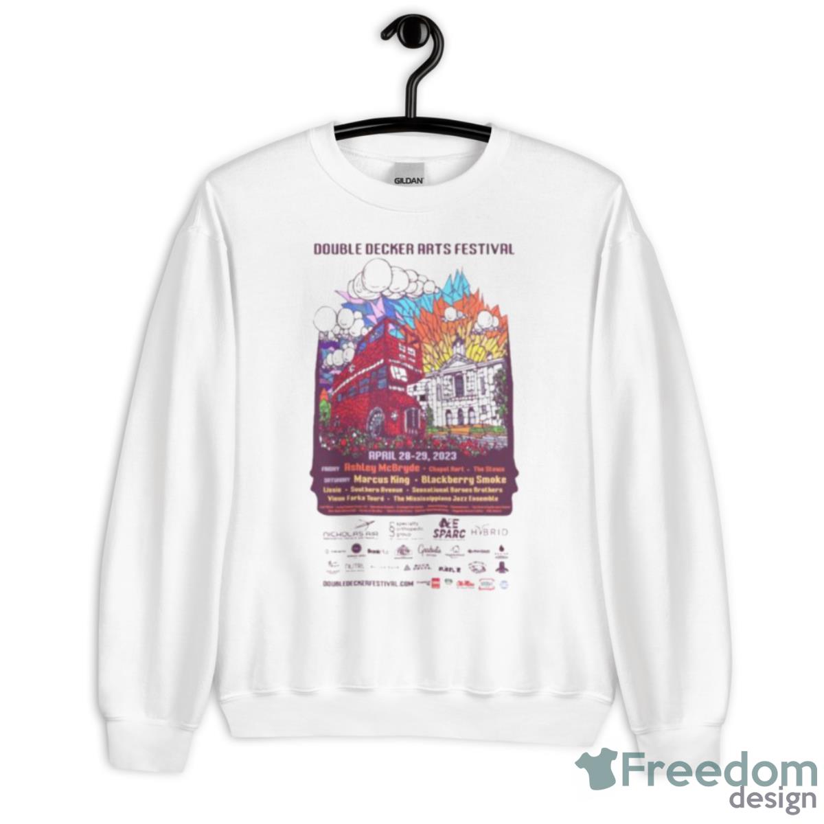 Double Decker Arts Festival 2023 Poster Shirt - Unisex Heavy Blend Crewneck Sweatshirt