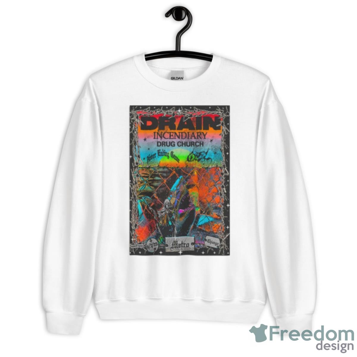 Drain June 2 2023 Chicago IL Poster Shirt - Unisex Heavy Blend Crewneck Sweatshirt