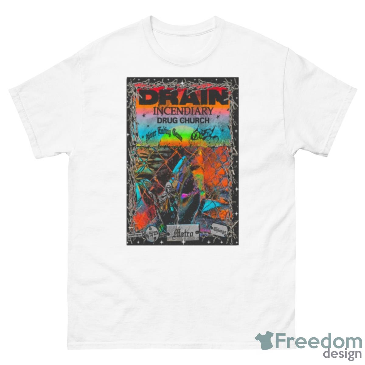 Drain June 2 2023 Chicago IL Poster Shirt - 500 Men’s Classic Tee Gildan