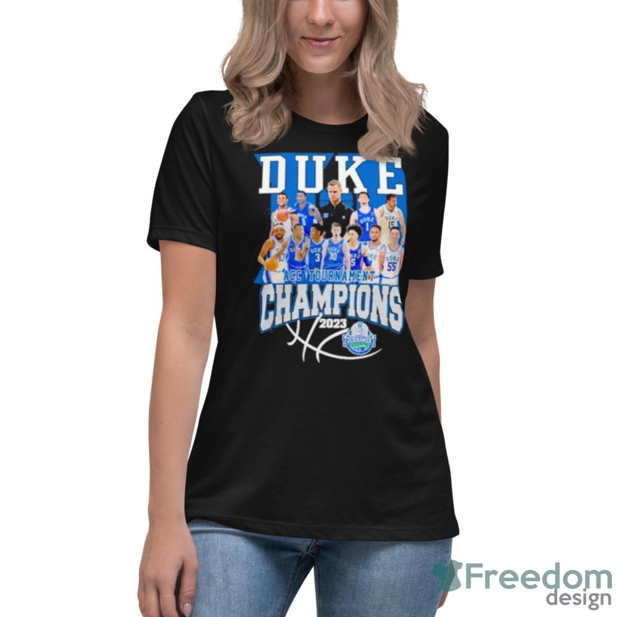 Duke Team 2023 ACC Men’s Basketball Tournament Champions Shirt - Womens Relaxed Short Sleeve Jersey Tee Duke Team 2023 ACC Men’s Basketball Tournament Champions Shirt - Womens Relaxed Short Sleeve Jersey Tee