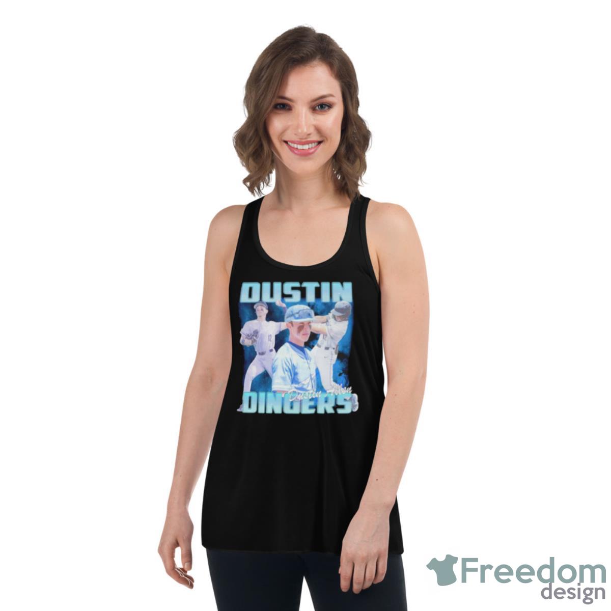 Dustin Allen Dustin Dingers Shirt - Womens Flowy Racerback Tank Dustin Allen Dustin Dingers Shirt - Womens Flowy Racerback Tank
