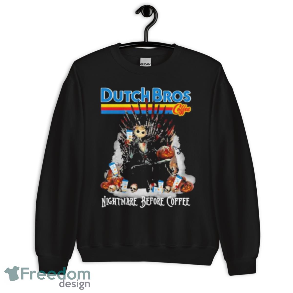 Dutch Bros Coffee The King Jack Skellington Nightmare Before Coffee Shirt image Dutch Bros Coffee The King Jack Skellington Nightmare Before Coffee Shirt - Unisex Crewneck Sweatshirt