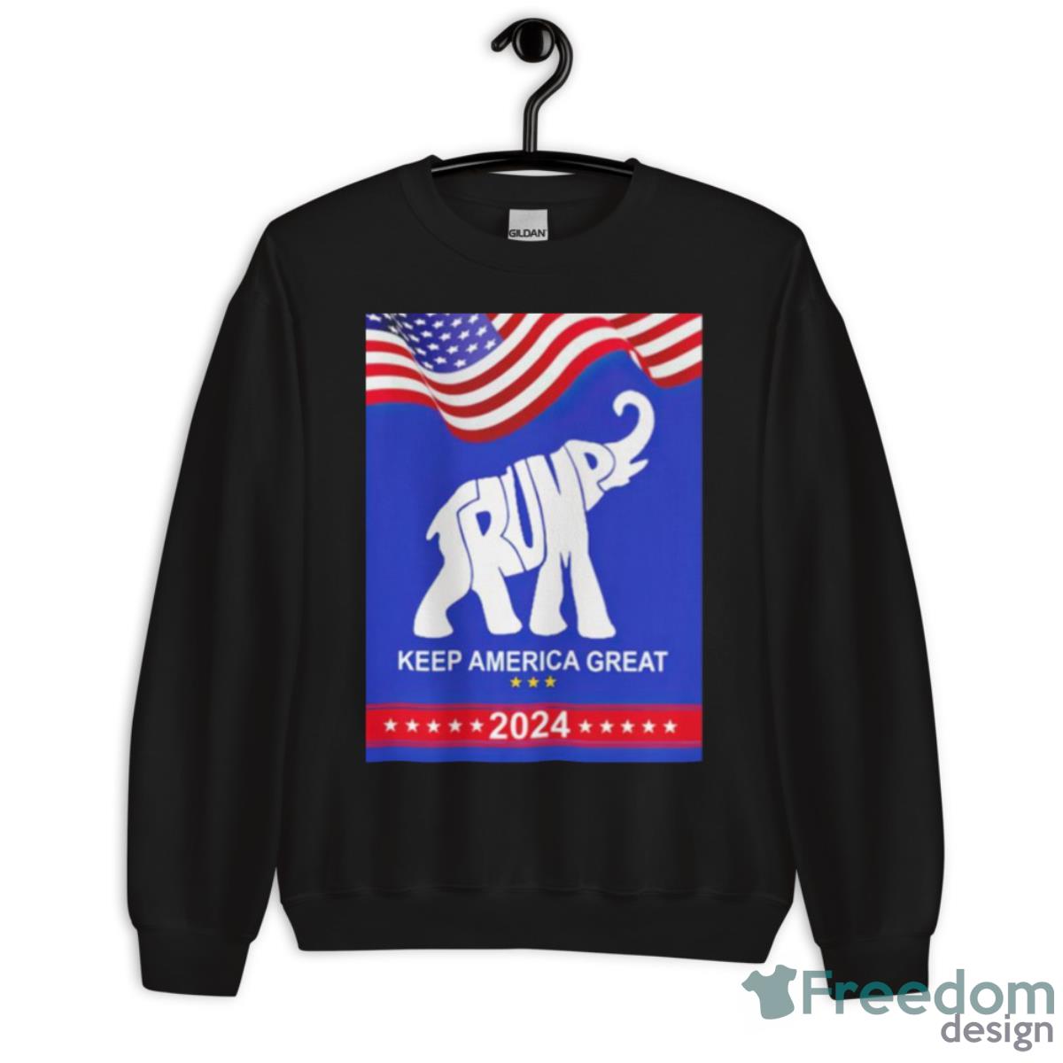 Elephant Trump Keep America Great 2024 Shirt - Unisex Crewneck Sweatshirt