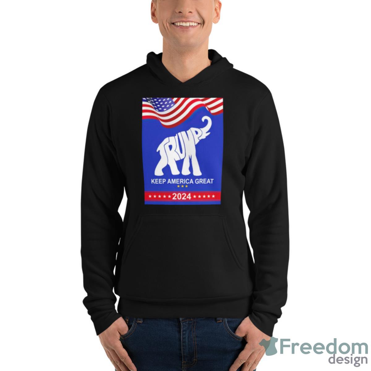 Elephant Trump Keep America Great 2024 Shirt image Elephant Trump Keep America Great 2024 Shirt - Unisex Fleece Pullover Hoodie