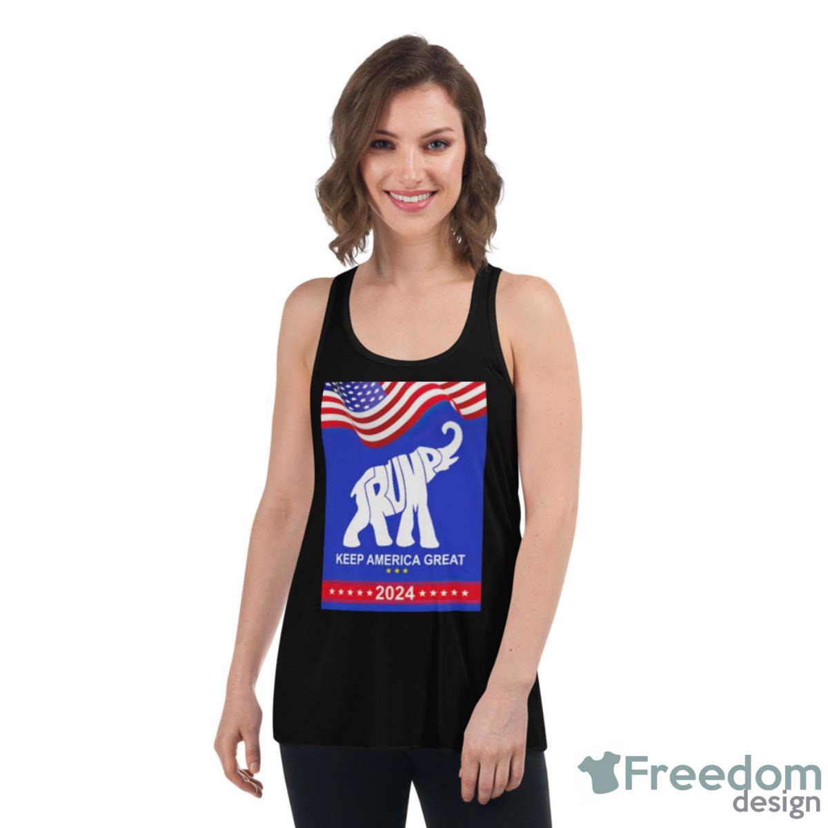 Elephant Trump Keep America Great 2024 Shirt - Womens Flowy Racerback Tank Elephant Trump Keep America Great 2024 Shirt - Womens Flowy Racerback Tank