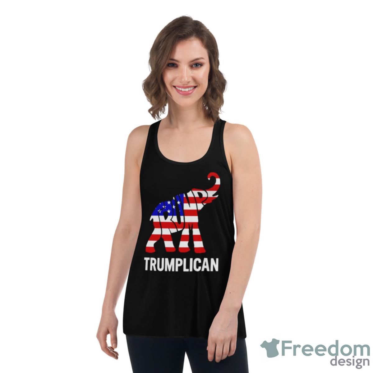 Elephant Trump Trumplican Shirt - Womens Flowy Racerback Tank Elephant Trump Trumplican Shirt - Womens Flowy Racerback Tank