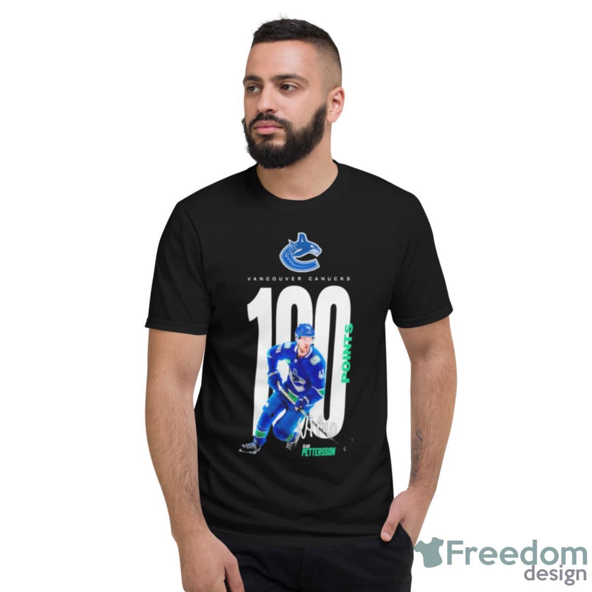 Elias Pettersson Vancouver Canucks 100 Points Season Signature Shirtc - Short Sleeve T-Shirt