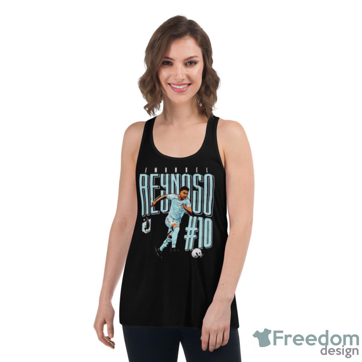 Emanuel Reynoso Minnesota United Dash Shirt - Womens Flowy Racerback Tank Emanuel Reynoso Minnesota United Dash Shirt - Womens Flowy Racerback Tank
