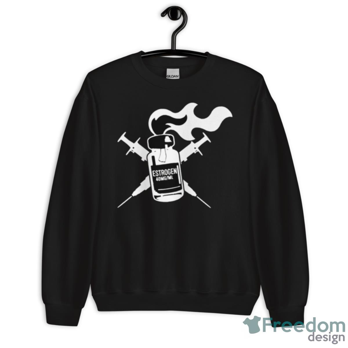 Estrogen 40Mg Ml Molotov Cocktail Hrt Vial Shirt - Unisex Crewneck Sweatshirt