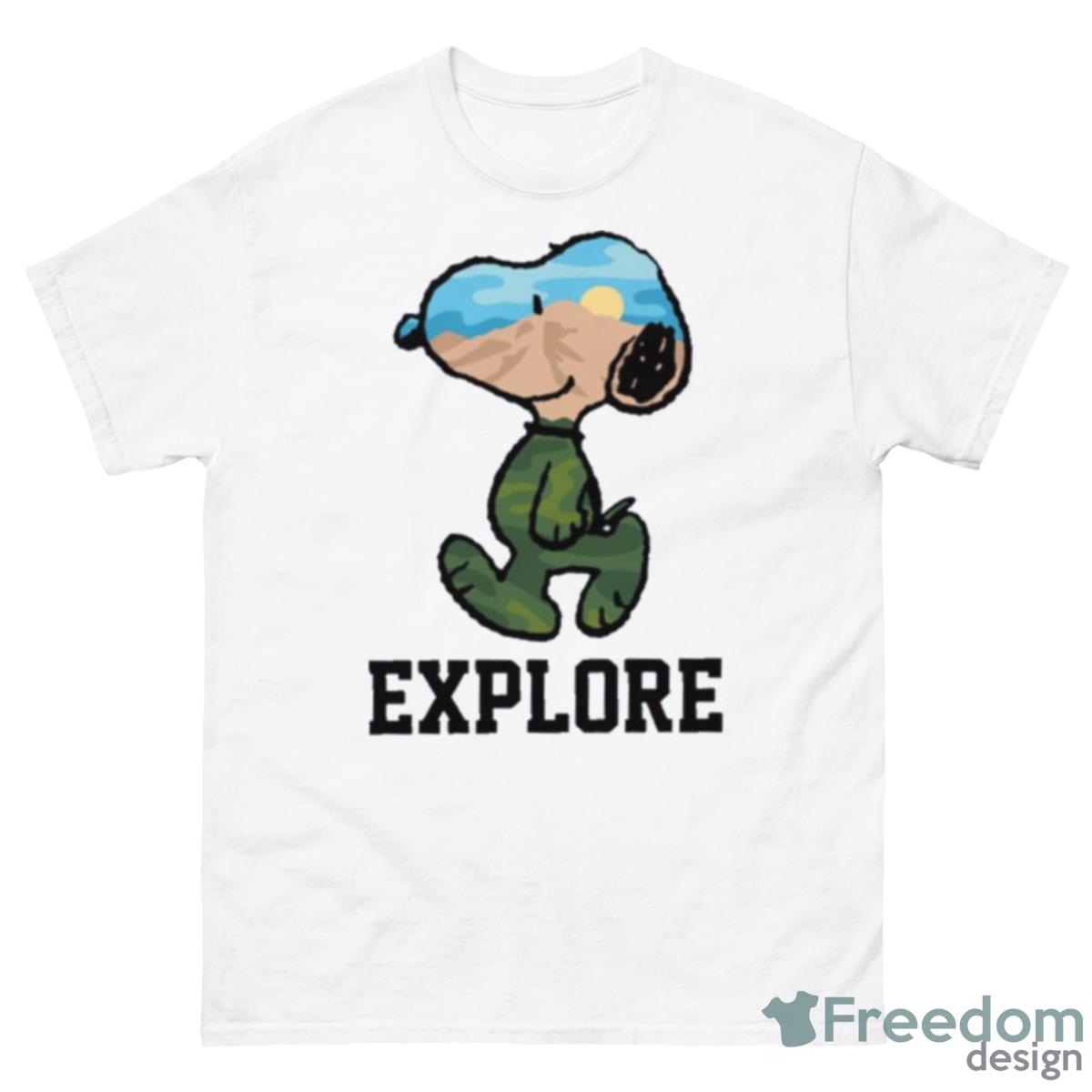 Explore Peanuts Great Outdoor Snoopy Shirt - 500 Men’s Classic Tee Gildan