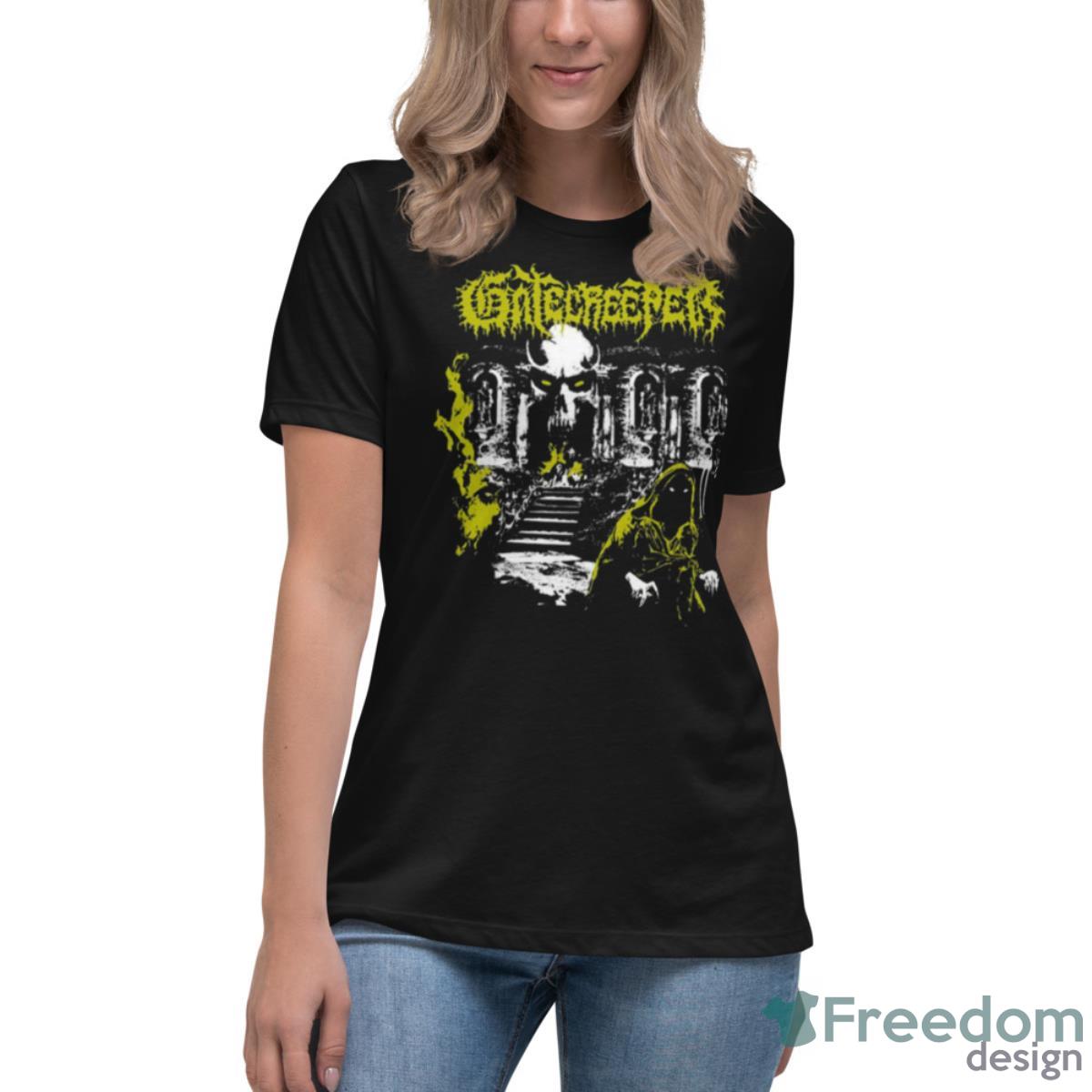 Fan Art Gatecreeper Death Metal Yellow Design Shirt - Womens Relaxed Short Sleeve Jersey Tee Fan Art Gatecreeper Death Metal Yellow Design Shirt - Womens Relaxed Short Sleeve Jersey Tee