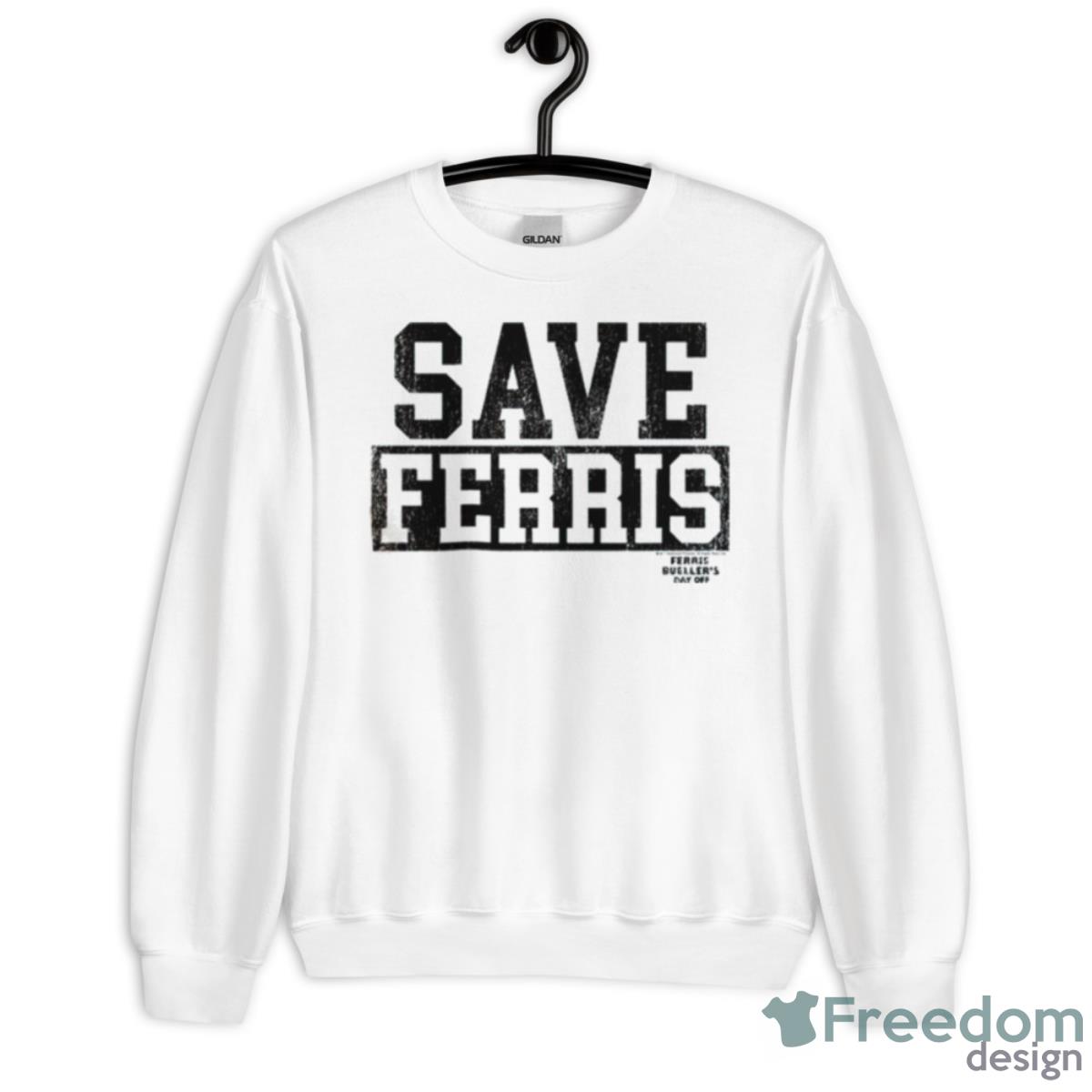 Ferris Bueller’s Day Off Save Ferris Gray Collegiate Shirt - Unisex Heavy Blend Crewneck Sweatshirt