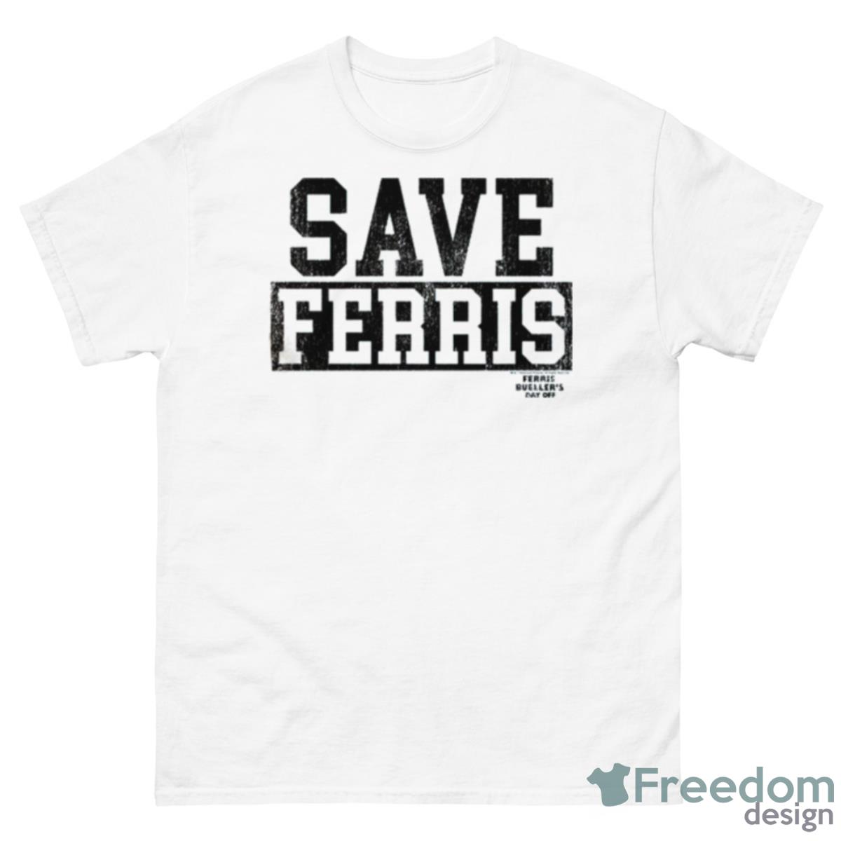 Ferris Bueller’s Day Off Save Ferris Gray Collegiate Shirt - 500 Men’s Classic Tee Gildan