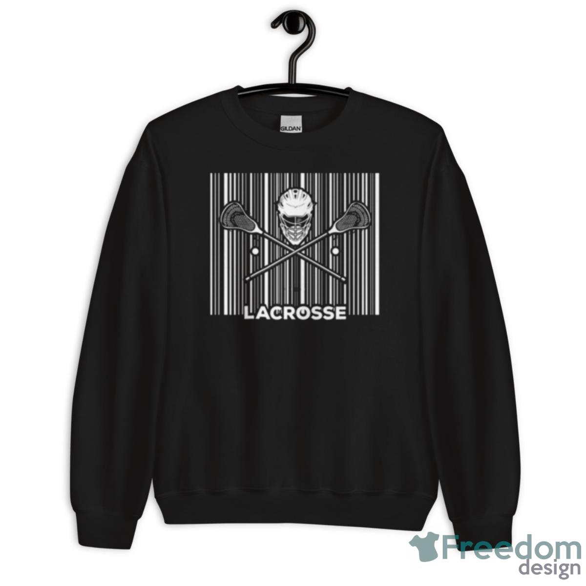 Field Game Sticks Mask Barcode Player Lacrosse Shirt - Unisex Crewneck Sweatshirt Field Game Sticks Mask Barcode Player Lacrosse Shirt - Unisex Crewneck Sweatshirt