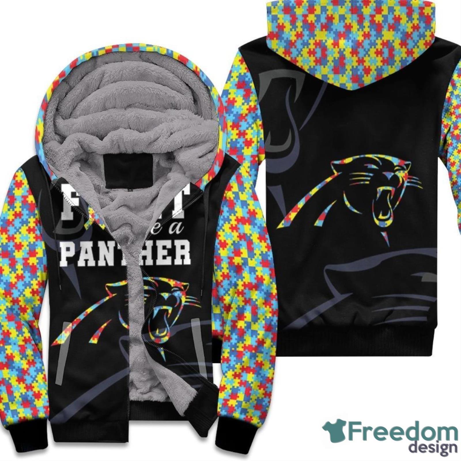 Fight Like A Carolina Panthers Autism Support Hoodie 3D Product Photo 1