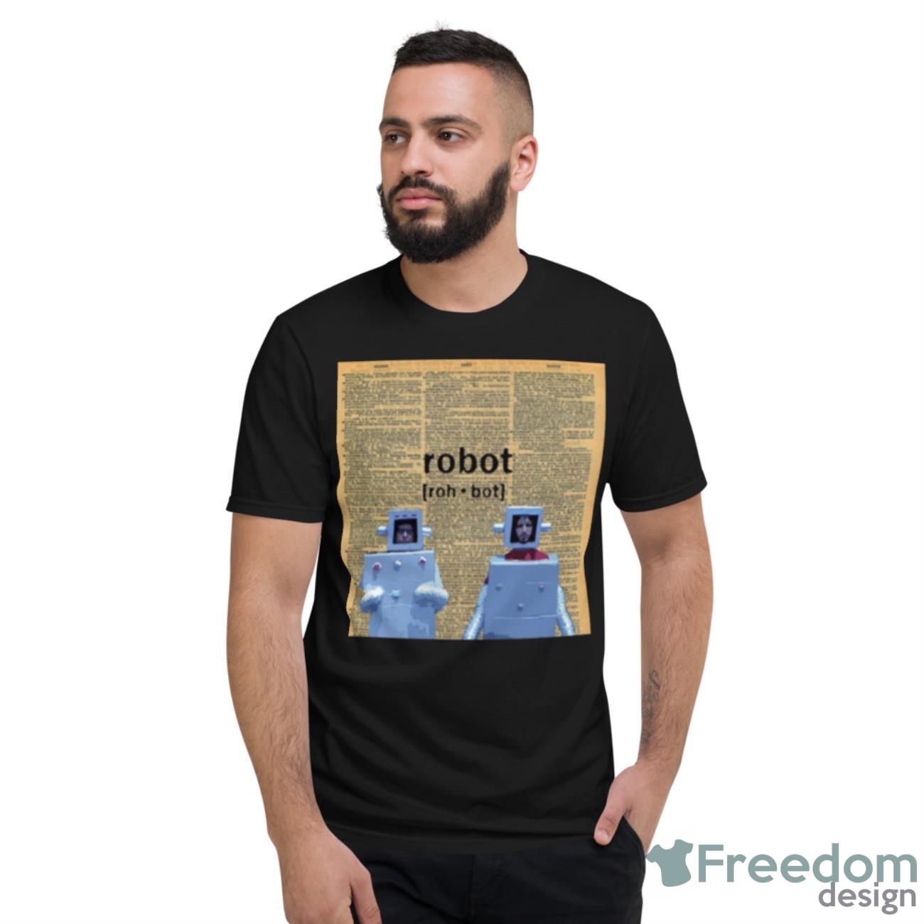 Flight Of The Robots Newspaper Shirt - Short Sleeve T-Shirt