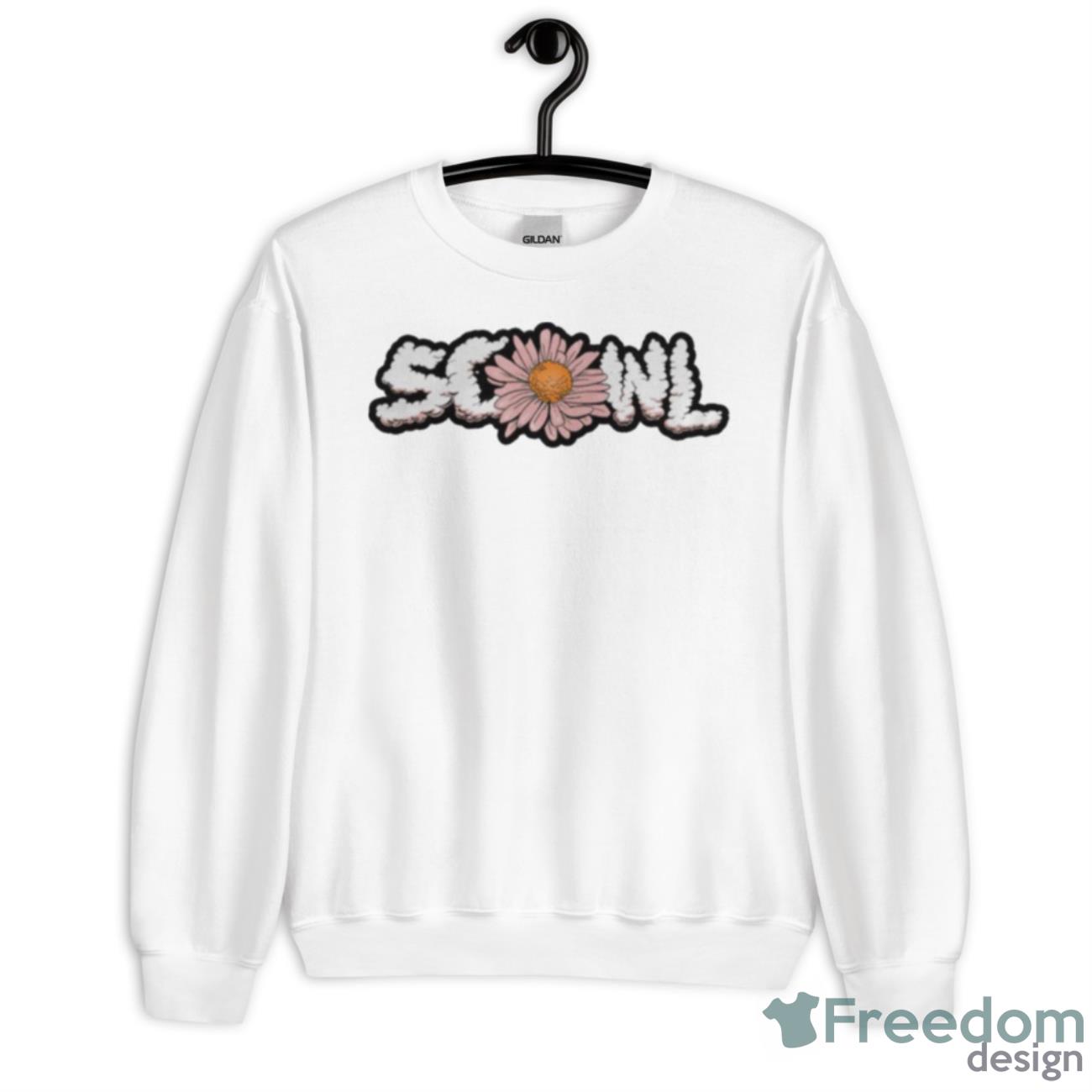 Flower Lettering Scowl Shirt - Unisex Heavy Blend Crewneck Sweatshirt