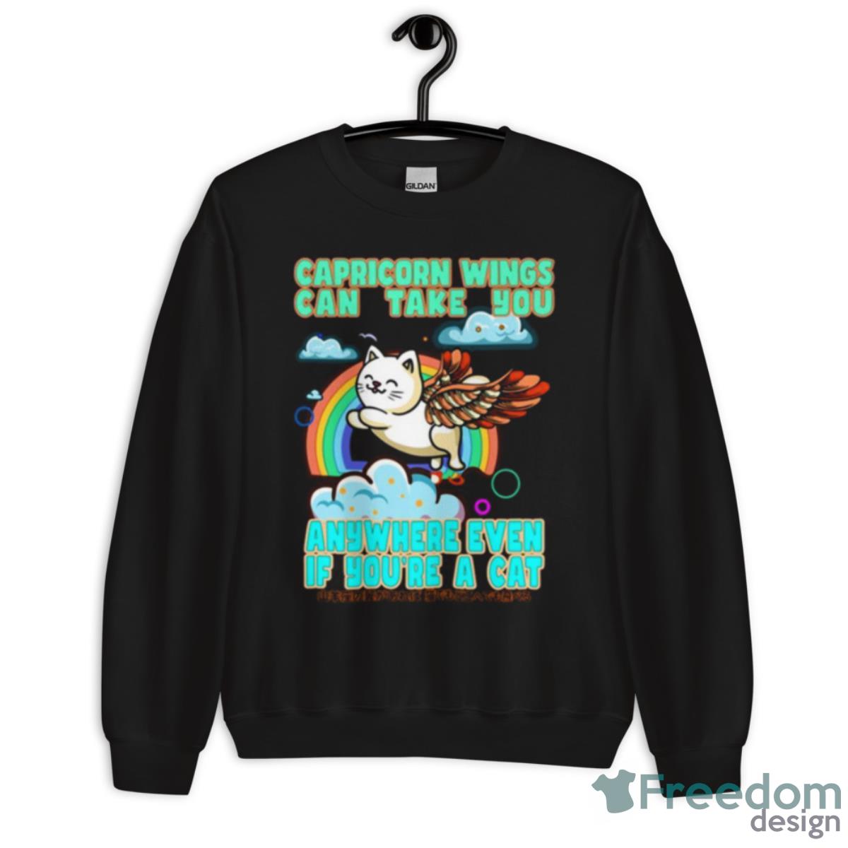 Flying Cat Caprivorn Wings Shirt - Unisex Crewneck Sweatshirt