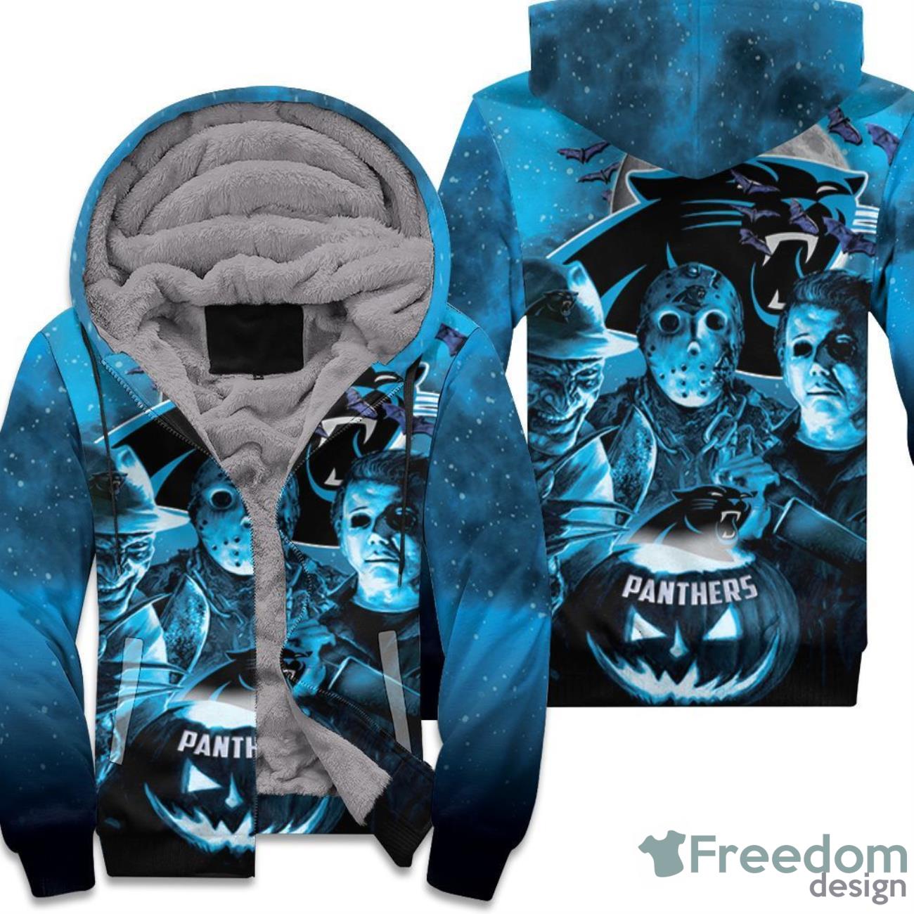 NFL Carolina Panthers Skull Blue Hoodie, Zip Hoodie 3D All Over