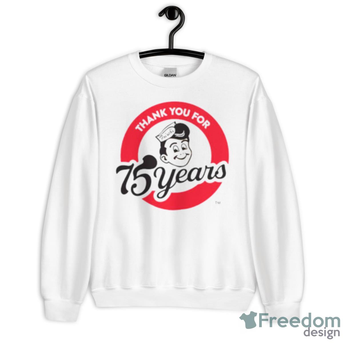 Frisch’s 75 Years Thank You For Shirt - Unisex Heavy Blend Crewneck Sweatshirt