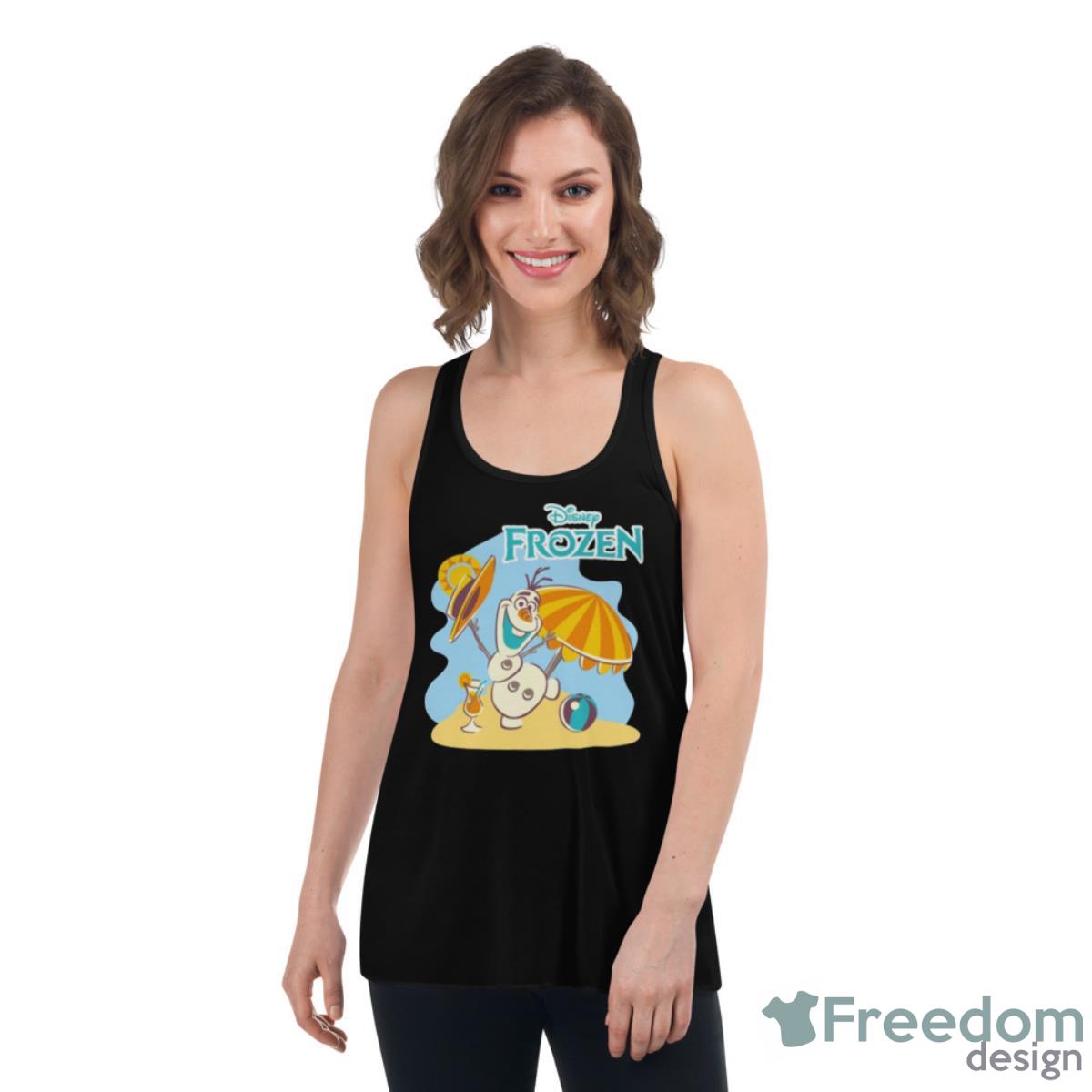Frozen Olaf Playing On The Beach Baby Shirt - Womens Flowy Racerback Tank Frozen Olaf Playing On The Beach Baby Shirt - Womens Flowy Racerback Tank