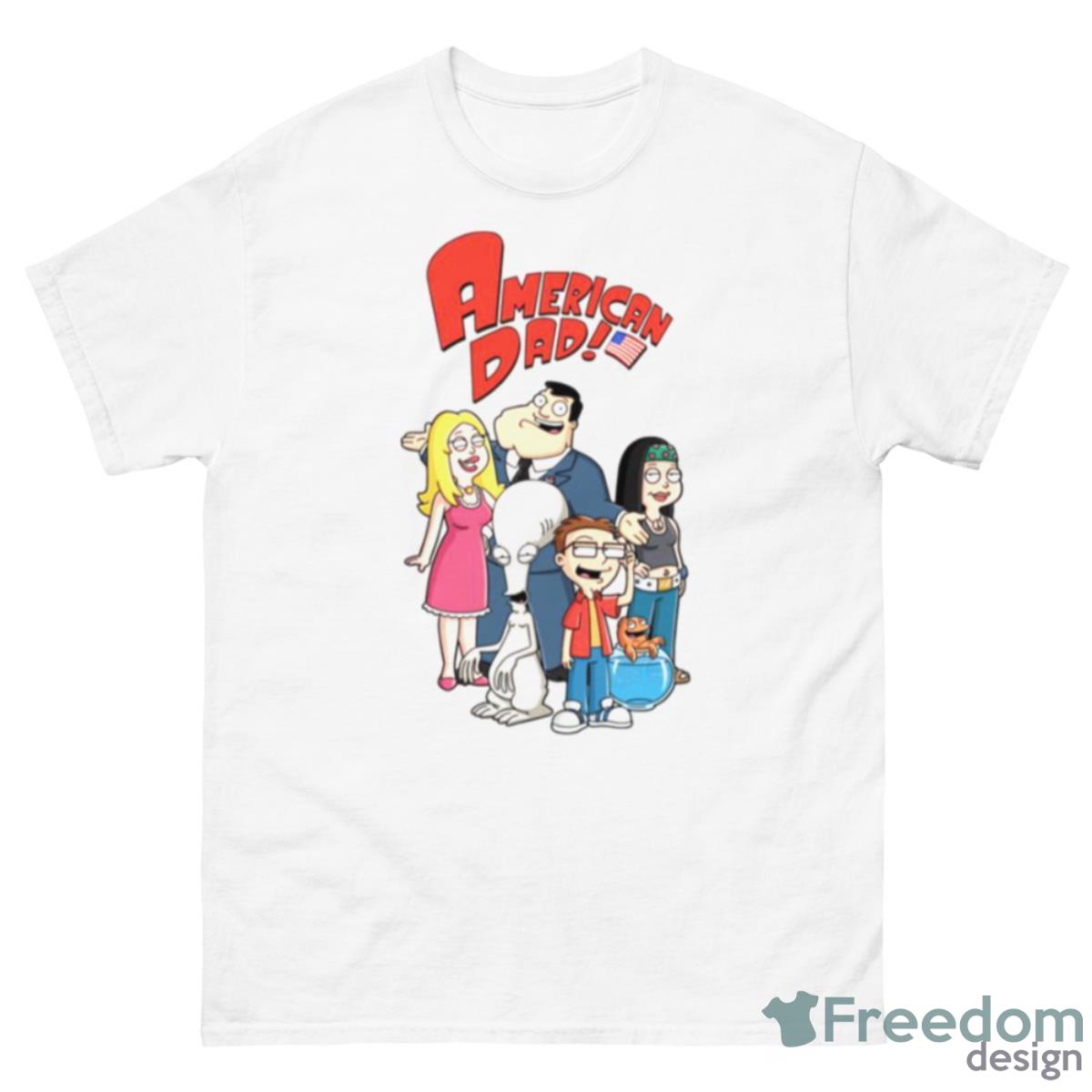 Funny Cartoon American Dad Shirt - 500 Men’s Classic Tee Gildan