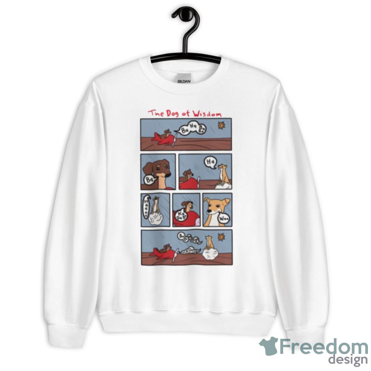 Funny Cartoon Art Dog Of Wisdom Shirt - Unisex Heavy Blend Crewneck Sweatshirt