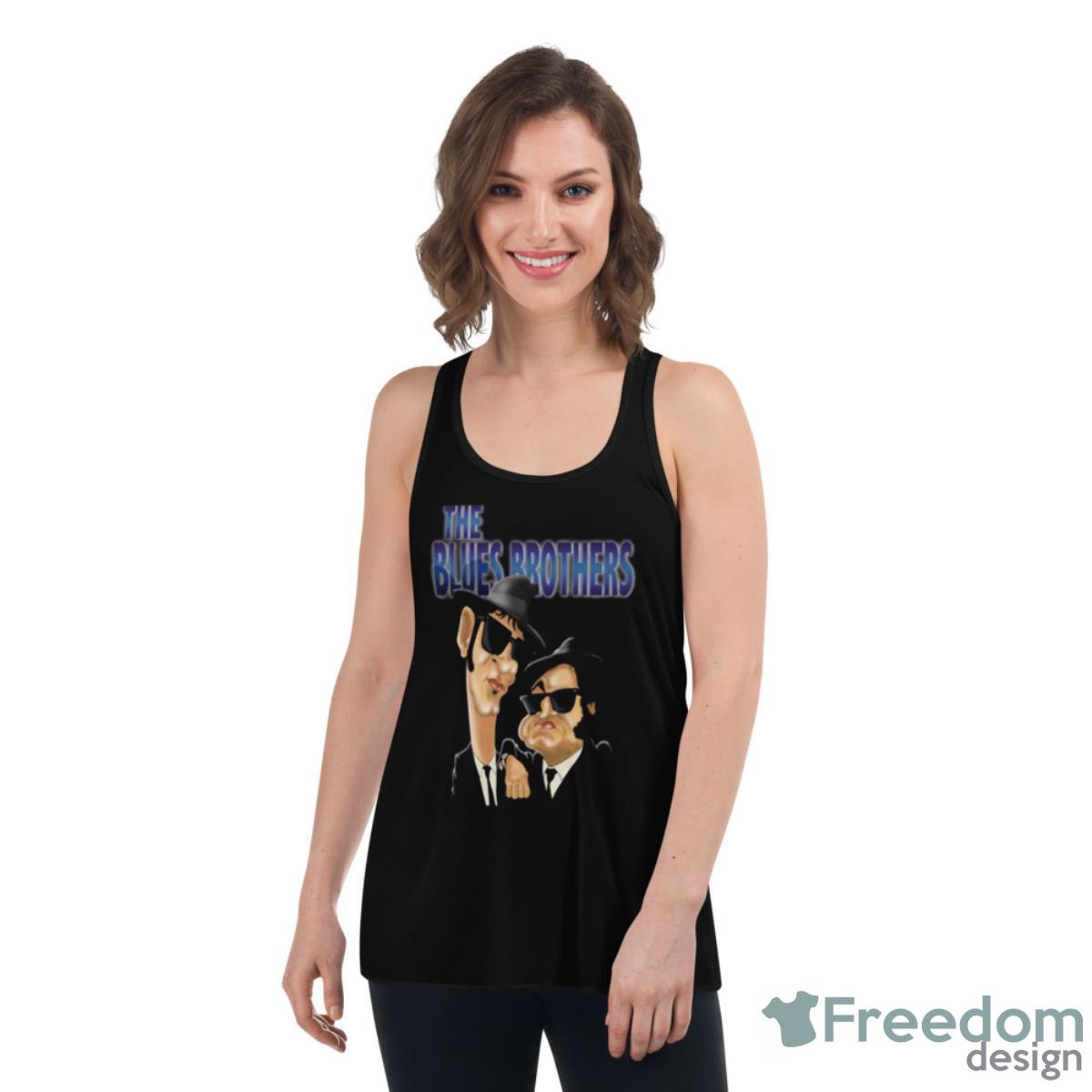 Funny Cartoon Art The Blues Brothers Shirt - Womens Flowy Racerback Tank Funny Cartoon Art The Blues Brothers Shirt - Womens Flowy Racerback Tank