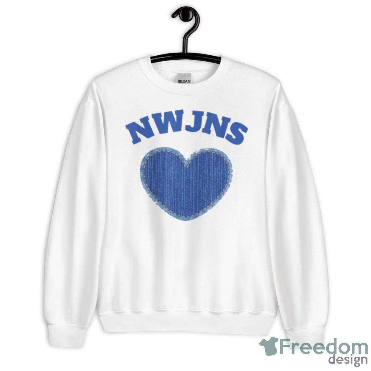 Funny Newjeans Blue Heart Shirt - Unisex Heavy Blend Crewneck Sweatshirt