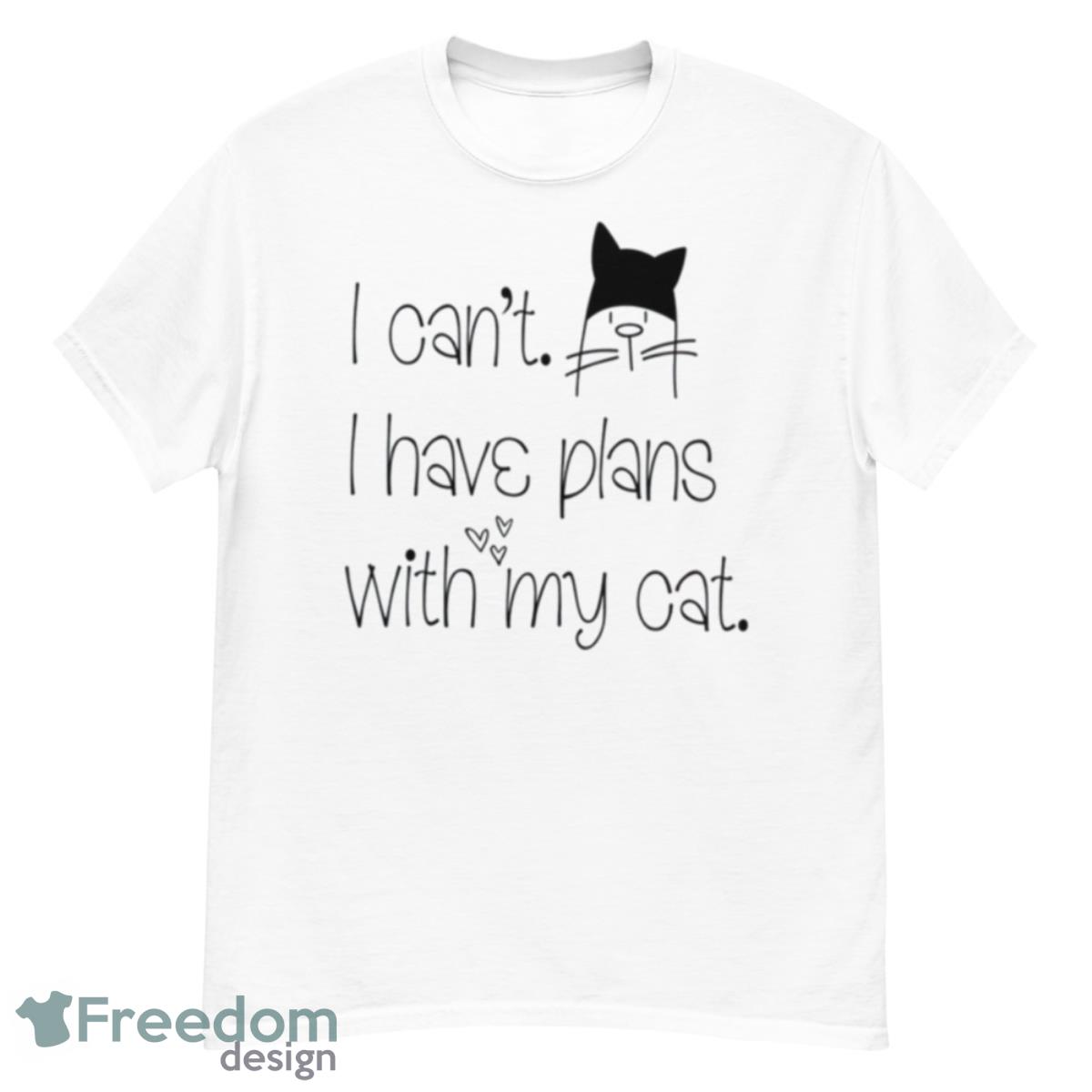 Funny Plans With My Cat Cute Drawing Typography Shirt - G500 Men’s Classic T-Shirt