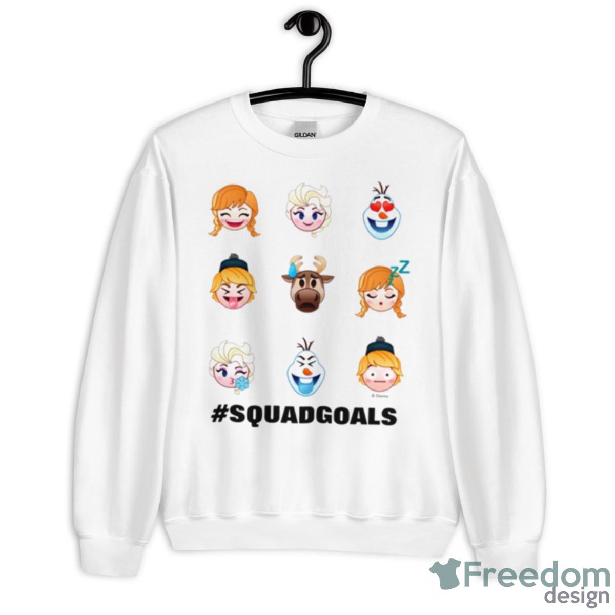 Funny Squad Frozen Emoji Characters Shirt - Unisex Heavy Blend Crewneck Sweatshirt