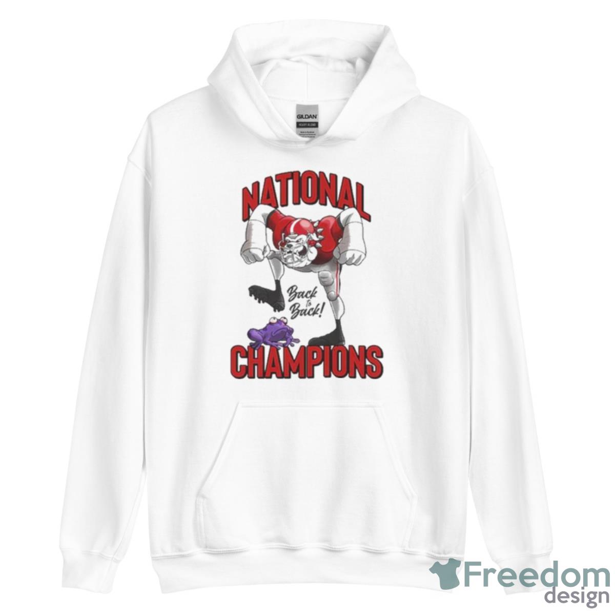 Georgia Bulldogs 2022 2023 National Champions Back To Back Shirt - Unisex Heavy Blend Hooded Sweatshirt