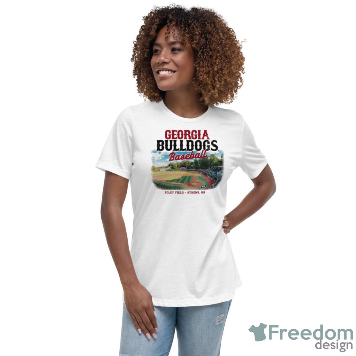Georgia Bulldogs Baseball Foley Field Stadium Shirt - Womens Relaxed Short Sleeve Jersey Tee Georgia Bulldogs Baseball Foley Field Stadium Shirt - Womens Relaxed Short Sleeve Jersey Tee