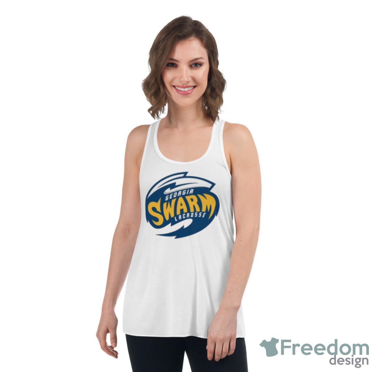 Georgia Swarm Logo Lacrosse Shirt - Womens Flowy Racerback Tank Georgia Swarm Logo Lacrosse Shirt - Womens Flowy Racerback Tank