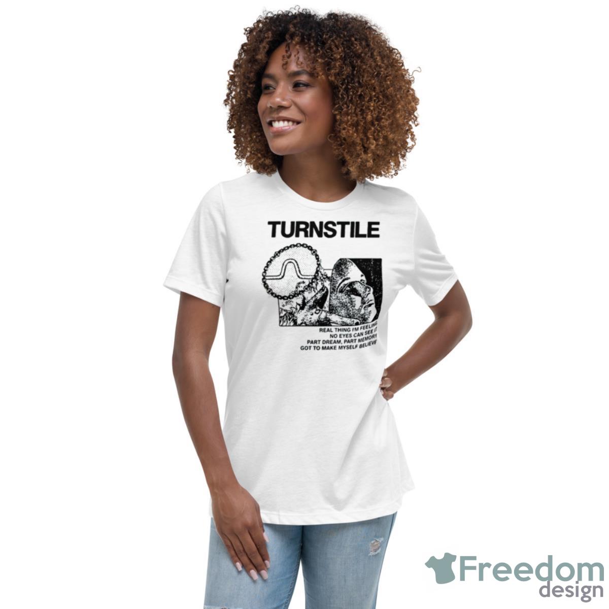 Glow On Black And White Turnstile Shirt - Womens Relaxed Short Sleeve Jersey Tee Glow On Black And White Turnstile Shirt - Womens Relaxed Short Sleeve Jersey Tee