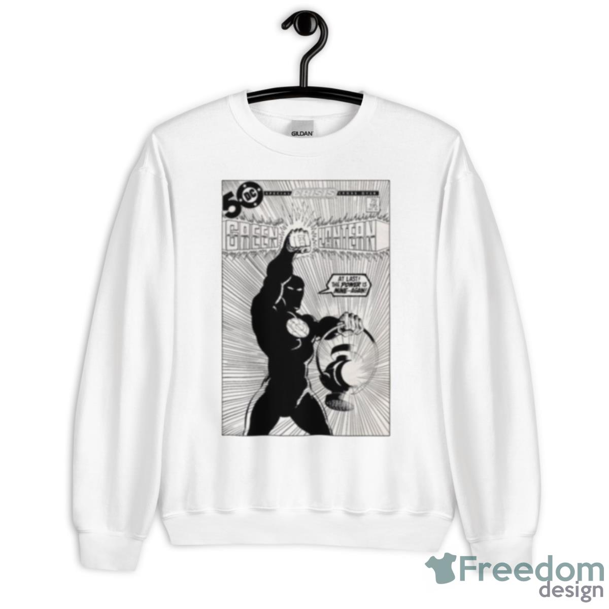 Glowing Lantern Black And White Green Lantern Shirt - Unisex Heavy Blend Crewneck Sweatshirt