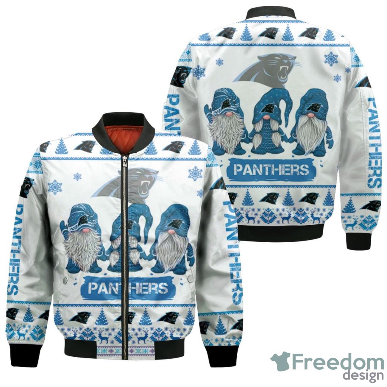 Gnomes Carolina Panthers Ugly Sweatshirt Christmas 3d Bomber Jacket Product Photo 1