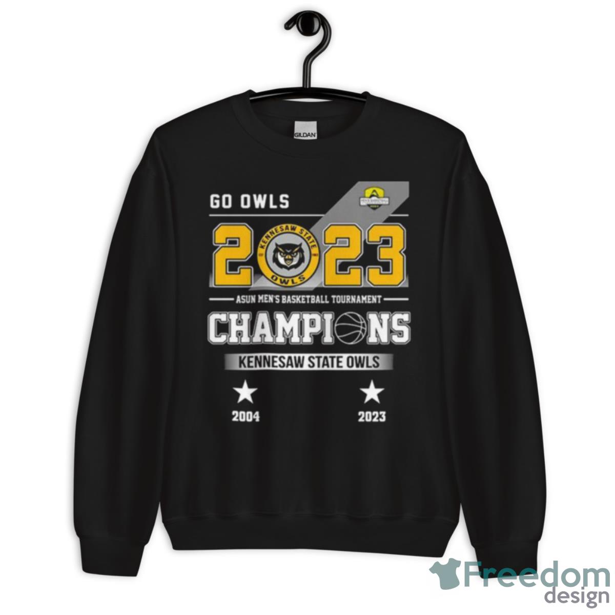 Go Owls 2023 Asun Men’s Basketball Tournament Champions Kennesaw State Owls Shirt - Unisex Crewneck Sweatshirt