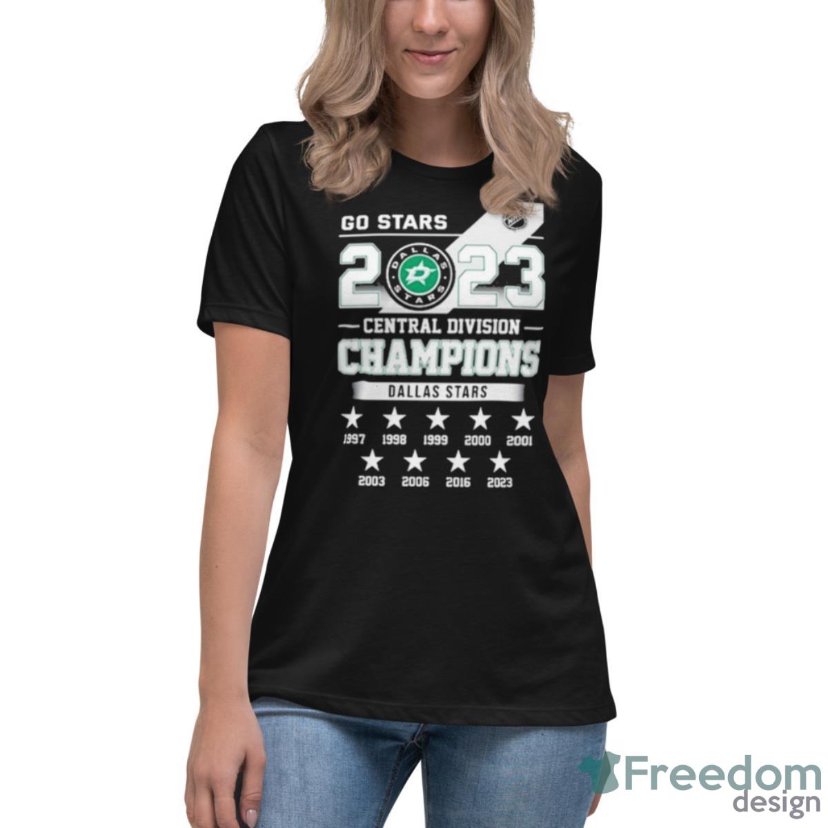 Go Stars Nhl Champion 2023 Central Division Dallas Stars Shirt - Womens Relaxed Short Sleeve Jersey Tee Go Stars Nhl Champion 2023 Central Division Dallas Stars Shirt - Womens Relaxed Short Sleeve Jersey Tee