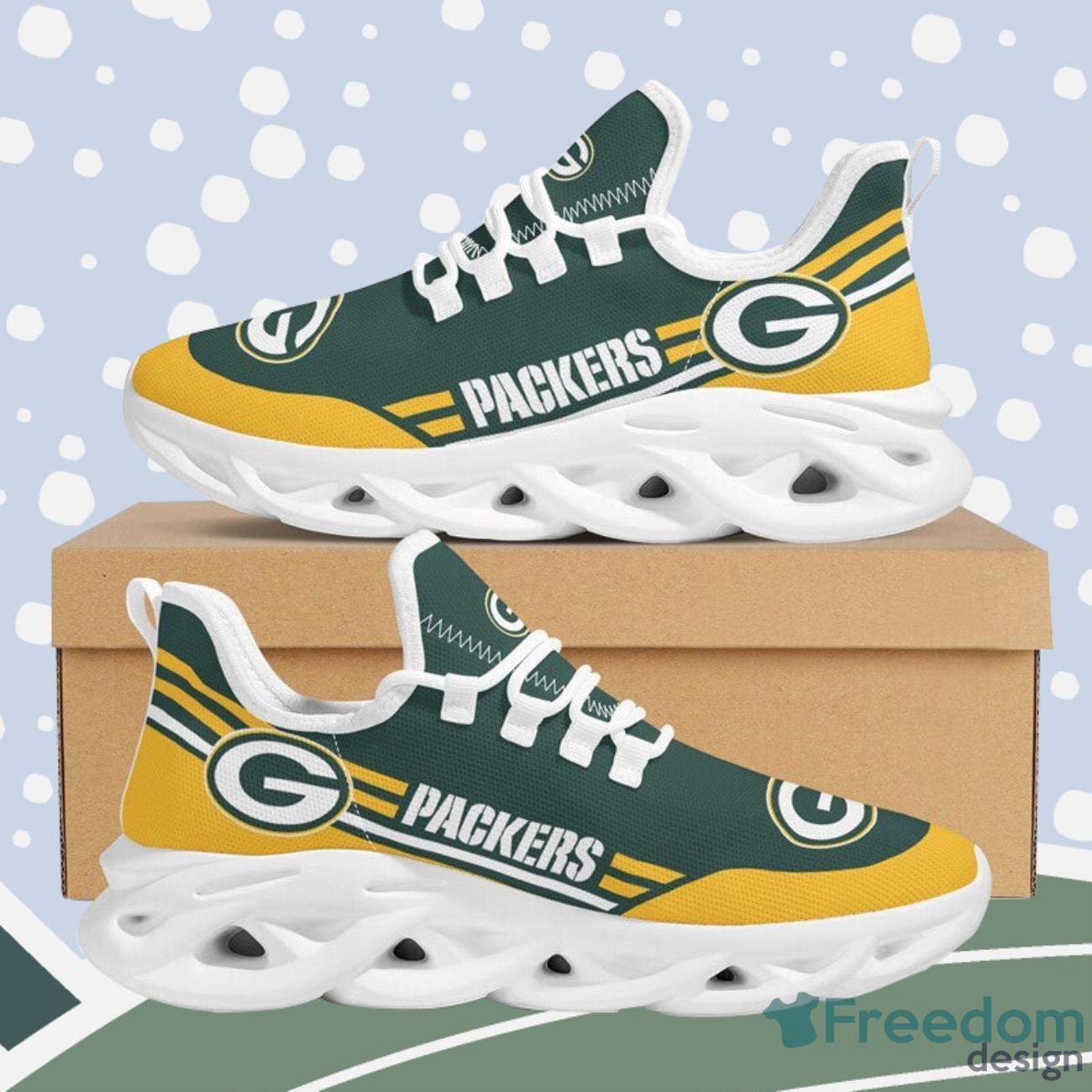 Green Bay Packers Max Soul Sneakers Running Shoes NFL Gifts Product Photo 1