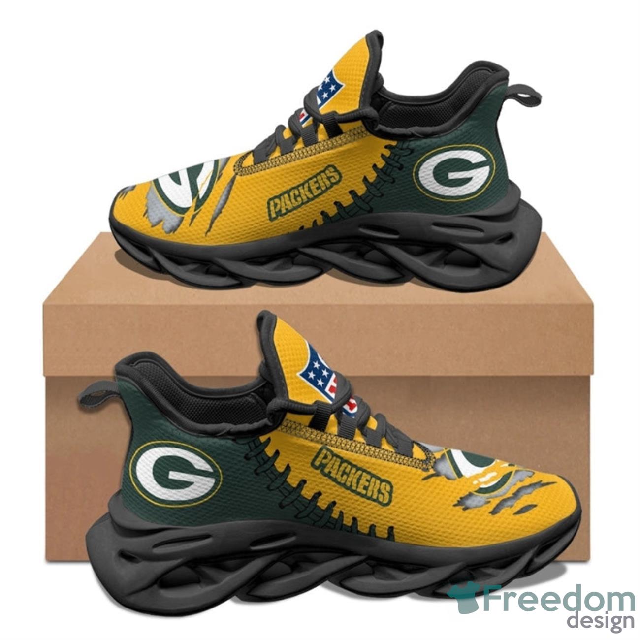 Green Bay Packers NFL Max Soul Sneakers Running Shoes Product Photo 1