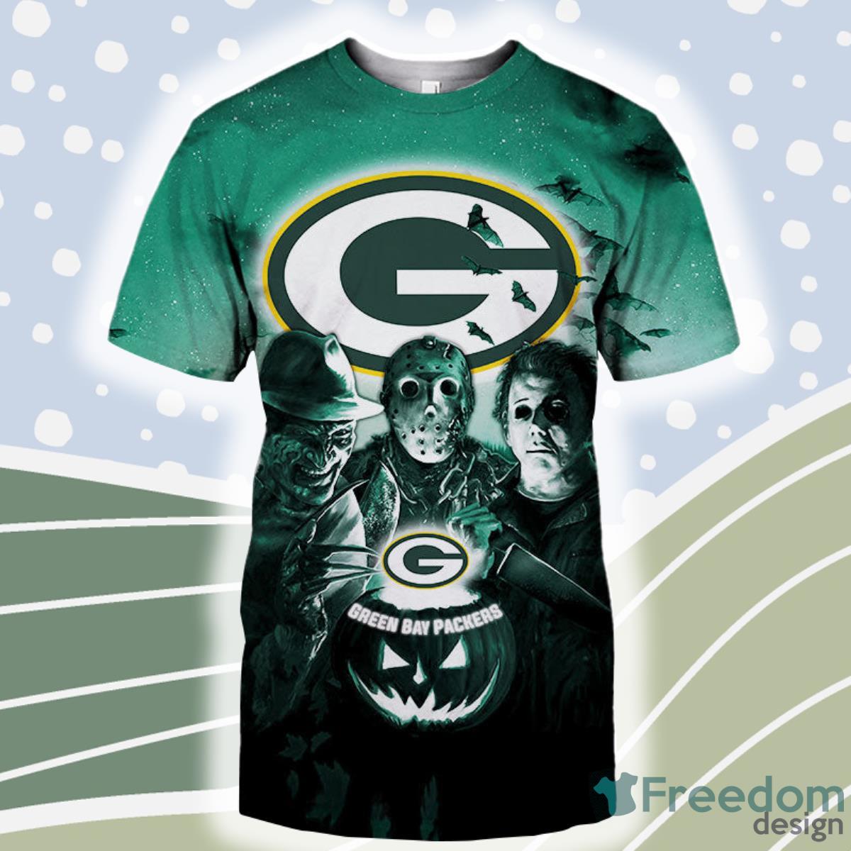 Green Bay Packers T shirt 3D Halloween Horror For Men And Women Product Photo 1