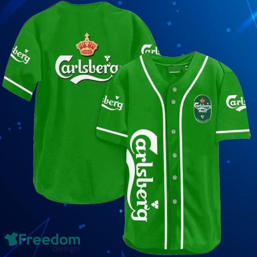 Green Carlsberg Baseball Jersey Shirt Product Photo 1