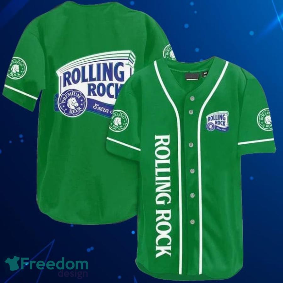 Green Rolling Rock Beer Baseball Jersey Shirt Product Photo 1