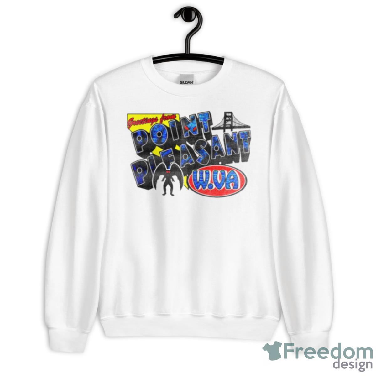 Greeting From Point Pleasant Moth Man Shirt - Unisex Heavy Blend Crewneck Sweatshirt