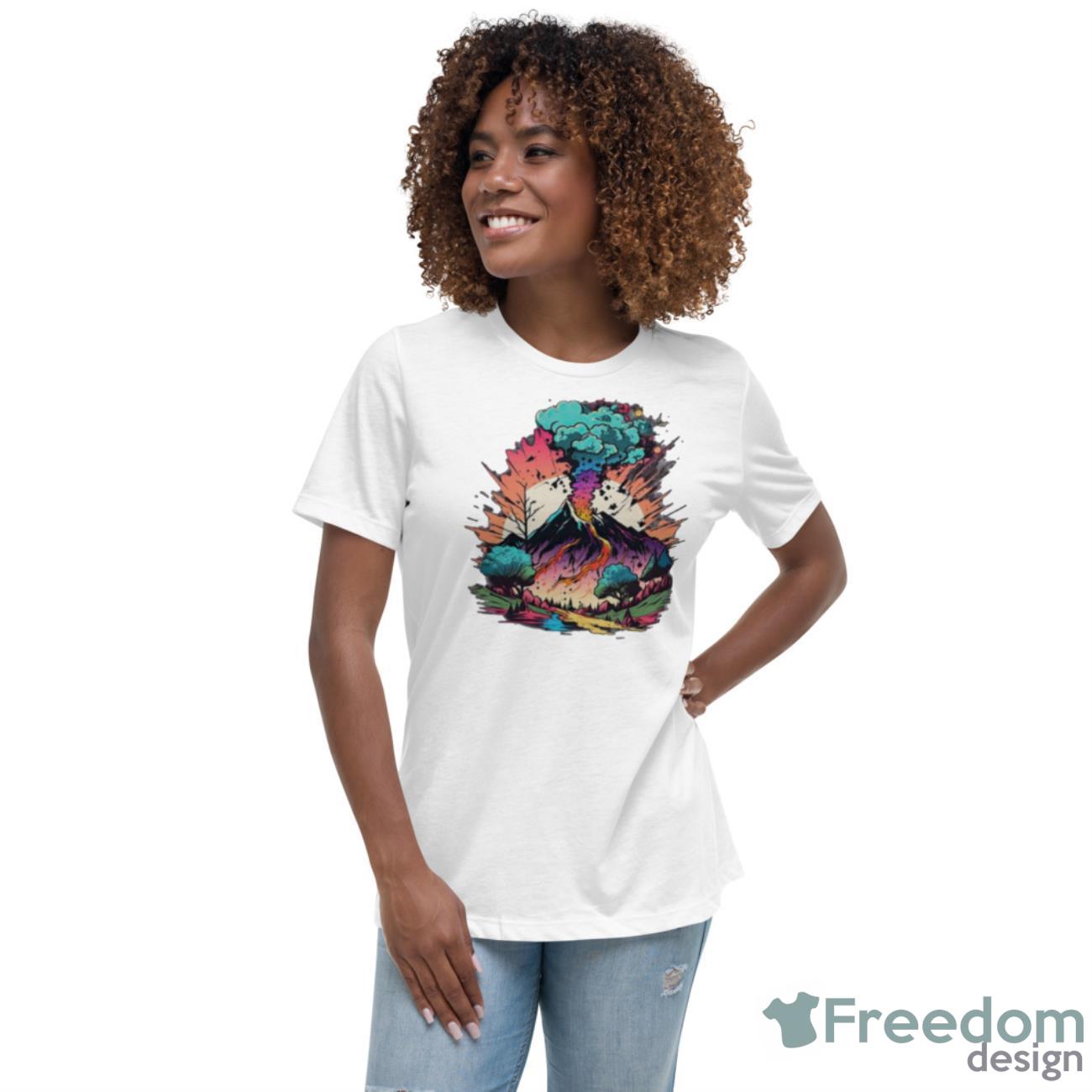 Gunung Njeblug Baseball Shirt - Womens Relaxed Short Sleeve Jersey Tee Gunung Njeblug Baseball Shirt - Womens Relaxed Short Sleeve Jersey Tee